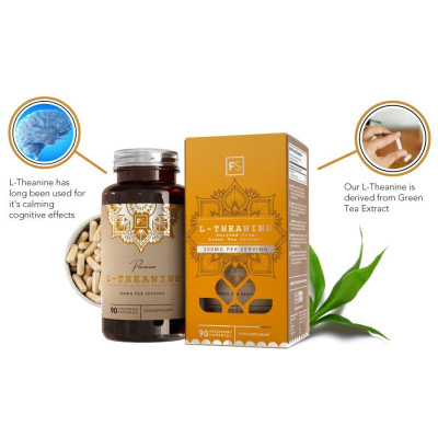 Л-Теанин (екстракт от зелен чай), 150mg - 90 капсули | Focus Supplements - UK