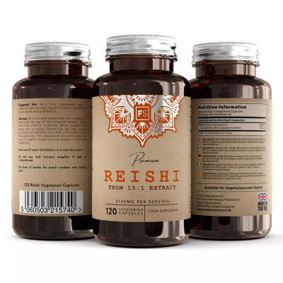 Гъби Рейши екстракт 700mg - 120 капсули | Focus Supplements - UK