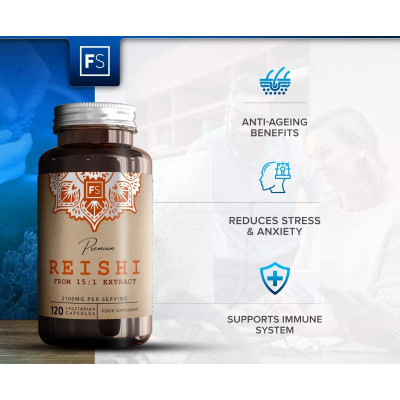 Гъби Рейши екстракт 700mg - 120 капсули | Focus Supplements - UK