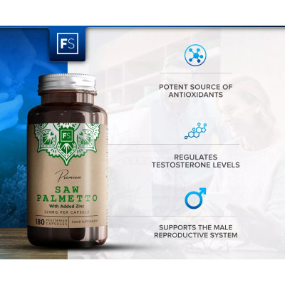 Сао палмето екстракт и цинк - 180 капсули | Focus Supplements UK