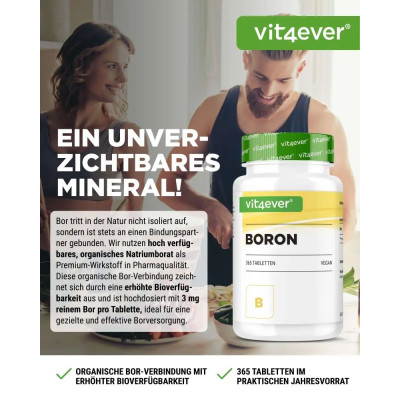 Бор (Boron) 3mg - 365 таблетки | Vit4ever - Германия