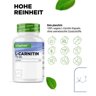Л-Карнитин 750mg - 180 капсули | Vit4ever - Германия
