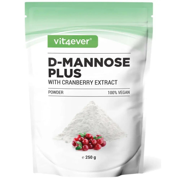 Д-маноза с червена боровинка на прах 250g - 100 дози | Vit4ever - Германия