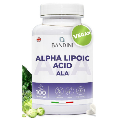 Aлфа-липоева киселина (ALA R-форма) 200mg - 100 капсули | Bandini Pharma - Италия