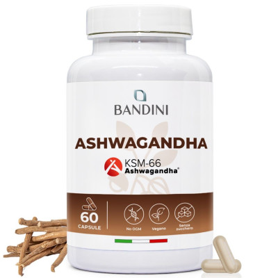 Ашваганда (KSM-66) 500mg - 60 капсули | Bandini Pharma - Италия