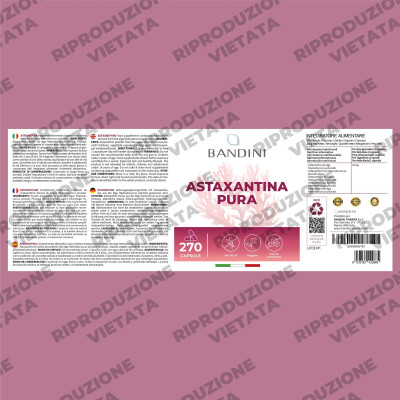 Астаксантин 18mg - 270 капсули | Bandini Pharma - Италия
