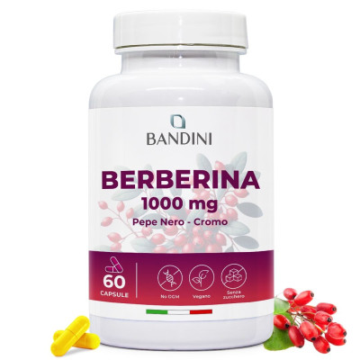 Берберин 1000mg с хром и пиперин - 60 капсули | Bandini Pharma - Италия