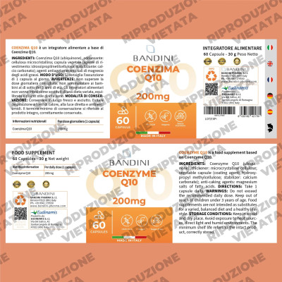 Коензим Q10 200mg - 60 капсули | Bandini Pharma - Италия