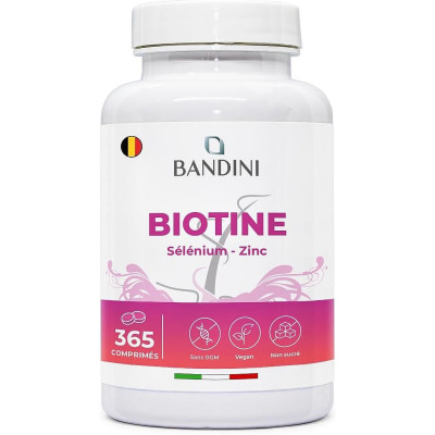 Биотин 450mcg с цинк и селен - 365 таблетки | Bandini Pharma - Италия