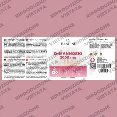 Д-маноза 667mg - 120 капсули | Bandini Pharma - Италия