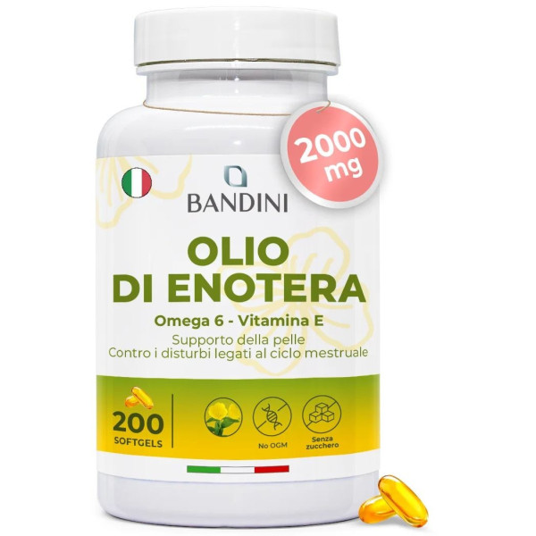 Масло от вечерна иглика (Омега-6) 500mg - 200 меки капсули | Bandini Pharma - Италия