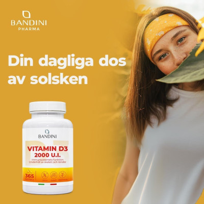 Витамин Д3 2000IU - 365 меки капсули | Bandini Pharma - Италия