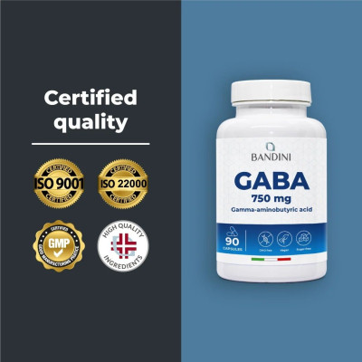 ГАБА (GABA) 375 mg - 90 капсули | Bandini Pharma - Италия