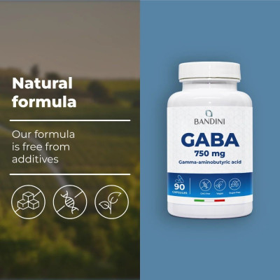 ГАБА (GABA) 375 mg - 90 капсули | Bandini Pharma - Италия