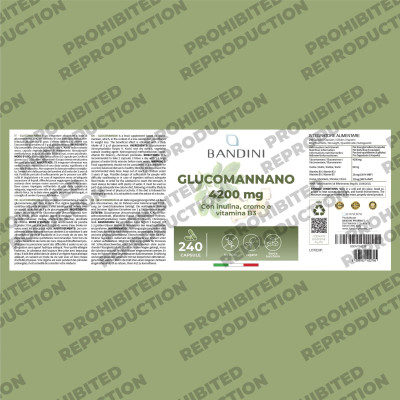 Глюкоманан 1400mg с инулин, хром и витамин В3 - 240 капсули | Bandini Pharma - Италия