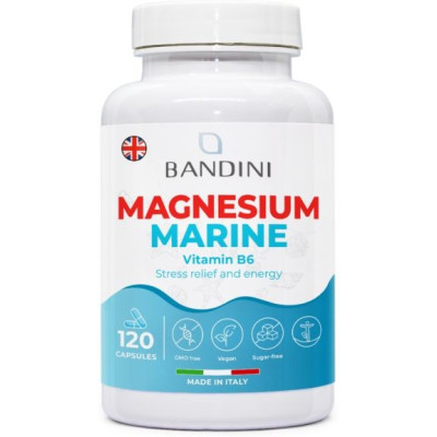Морски магнезий 200mg с витамин B6 - 120 капсули | Bandini Pharma - Италия