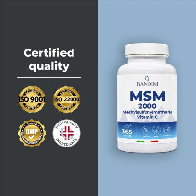 MSM 1000mg с витамин C - 365 таблетки | Bandini Pharma - Италия