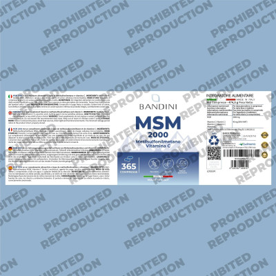 MSM 1000mg с витамин C - 365 таблетки | Bandini Pharma - Италия