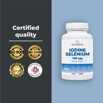 Йод + Селен (150mcg/100mcg) - 160 таблетки | Bandini Pharma - Италия