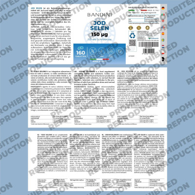 Йод + Селен (150mcg/100mcg) - 160 таблетки | Bandini Pharma - Италия