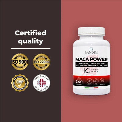 Мака комплекс с трибулус, цинк и л-аргинин - 240 капсули | Bandini Pharma - Италия