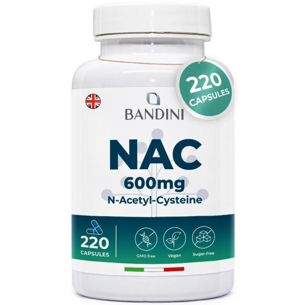NAC (N-Acetyl-L-Cystein) 600mg - 220 капсули | Bandini Pharma - Италия