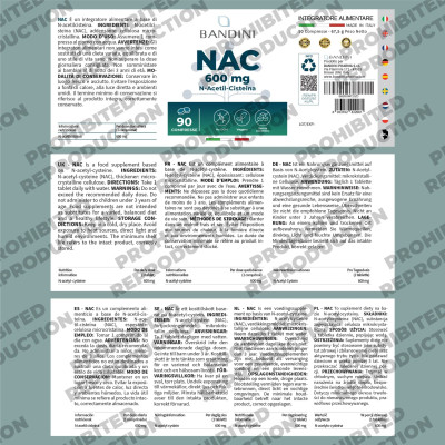 N-ацетил L-цистеин (NAC) 600mg - 90 таблетки | Bandini Pharma - Италия