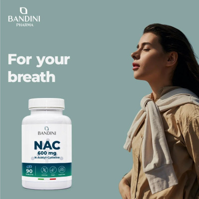 N-ацетил L-цистеин (NAC) 600mg - 90 таблетки | Bandini Pharma - Италия