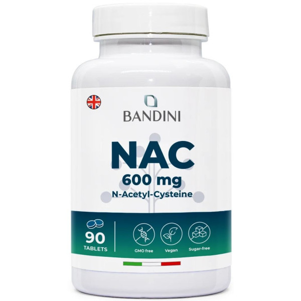 NAC (N-Acetyl-L-Cystein) 600mg - 90 таблетки | Bandini Pharma - Италия