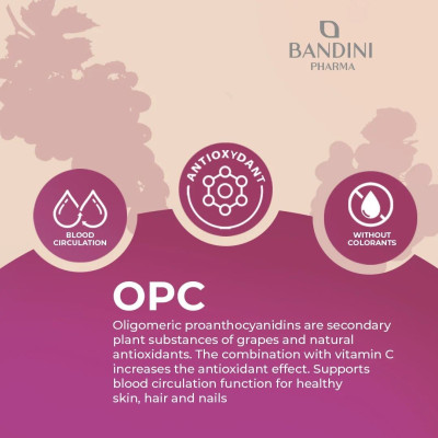 OPC екстракт от гроздови семки с Витамин C - 365 капсули | Bandini Pharma - Италия