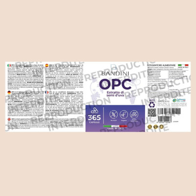 OPC екстракт от гроздови семки с Витамин C - 365 капсули | Bandini Pharma - Италия