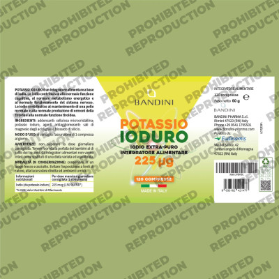 Калиев йодид 225mcg - 120 таблетки | Bandini Pharma - Италия