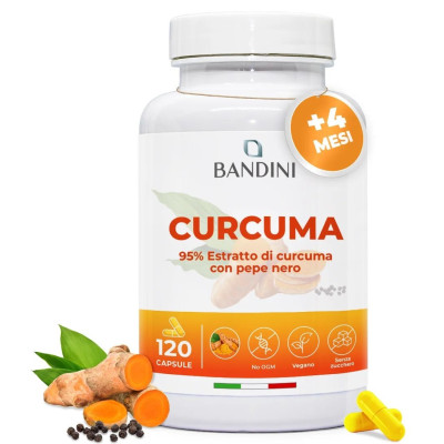 Куркума 700mg с пиперин - 120 капсули | Bandini Pharma - Италия
