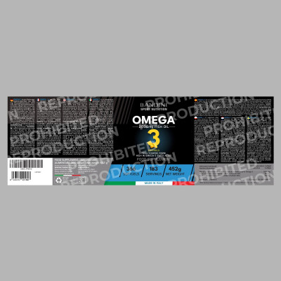 Омега 3 (1000mg) от рибено масло с витамин Е - 366 меки капсули | Bandini Pharma - Италия