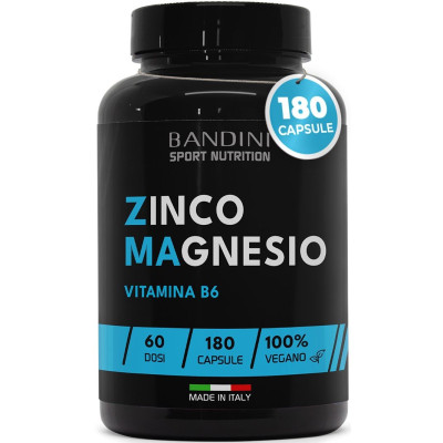 ZMA - Цинк, Магнезий и витамин Б6 - 180 капсули | Bandini Pharma - Италия