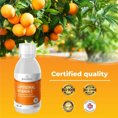 Липозомен Витамин Ц / Liposomal Vitamin C, 1000mg - 250ml | Bandini Pharma - Италия