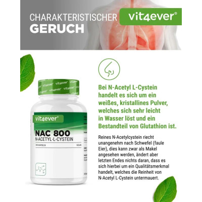 NAC (N-Acetyl-L-Cystein) 800mg | Vit4ever - Германия