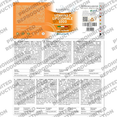 Липозомен витамин Ц 500mg - 180 капсули | Bandini Pharma - Италия