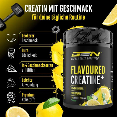 Креатин монохидрат с таурин (550gr) - ЛИМОН | German Elite Nutrition