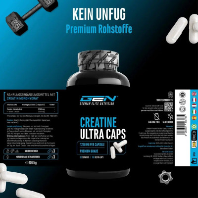 Креатин Ултра 1250mg - 180 капсули | German Elite Nutrition