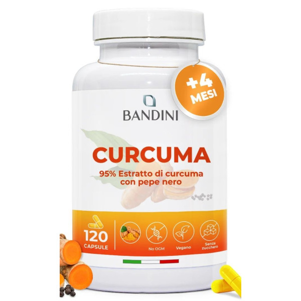 Куркума 700mg с пиперин - 120 капсули | Bandini Pharma - Италия