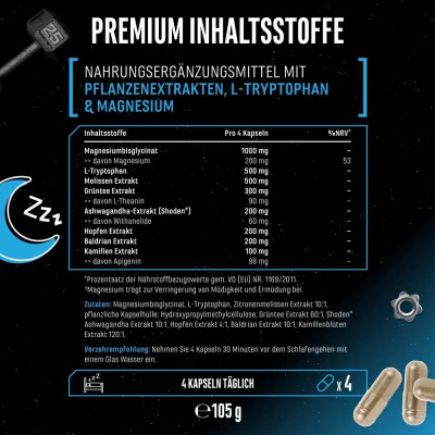 Нокаут - Подкрепа за сън и възстановяване, 120 капсули | GEN German Elite Nutrition