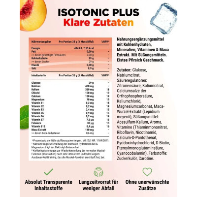 Изотоник Плюс - Студен чай с праскова, 1050 г | Vit4ever Германия