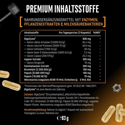 Премиум ензимен комплекс DigeZyme® - 120 капсули | GEN - Германия