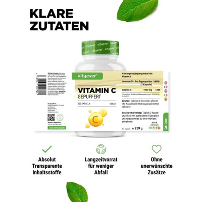 Буфериран Витамин Ц 500 mg - 365 капсули