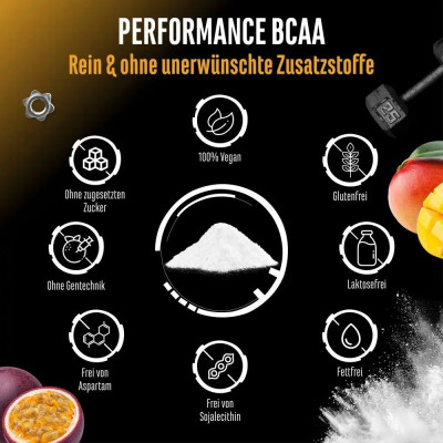 BCAA 2:1:1 прах - манго и маракуя, 450 г| German Elite Nutritin - Германия