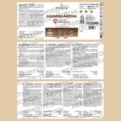 Ашваганда KSM-66® 1500mg - 180 таблетки | Bandini Pharma - Италия