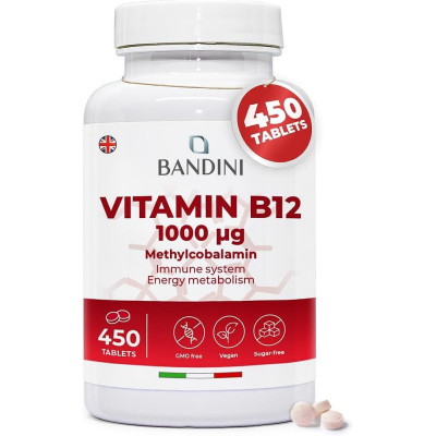 Витамин Б12 (метилкобаламин) 1000mcg - 450 таблетки | Bandini Pharma - Италия