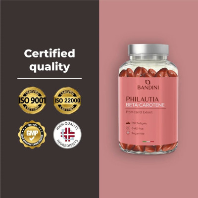Бета-каротин - 180 капсули | Bandini Pharma - Италия