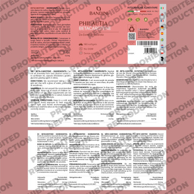 Бета-каротин - 180 капсули | Bandini Pharma - Италия